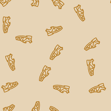 hybrid hiking shoes footwear tourism line seamless pattern hybrid hiking shoes footwear tourism thin line illustration