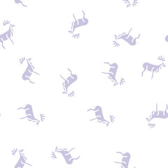 Fototapeta premium deer animal glyph vector seamless pattern. deer animal signthin illustration