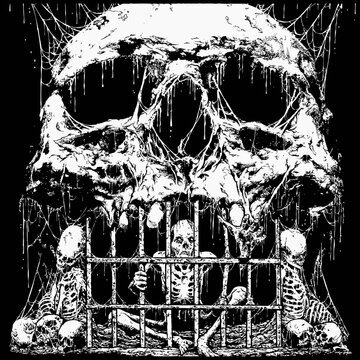 skull on grunge background