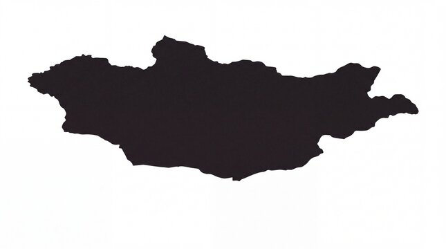Black silhouette of the mongolia map isolated on white background