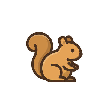Cute cartoon squirrel icon