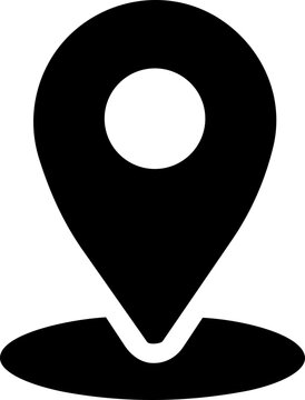 International Day for Disaster Risk Reduction map pin icon representing emergency location awareness in black solid style