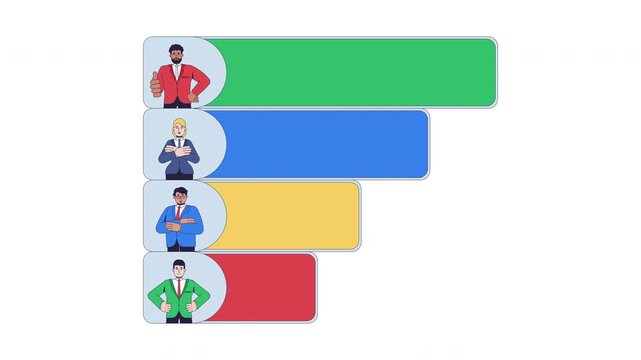 Exit poll results 2D animation. Voter preferences. Political survey. Voting trends. Comparing election candidates animated characters cartoon flat concept 4K video on transparent background