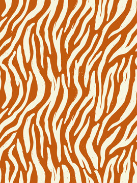 Animal Print Zebra Pattern in Brown and Cream