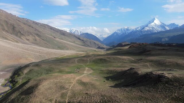 Stunning view of scenic mountain landscape in Lahaul and Spiti valley, Himachal Pradesh