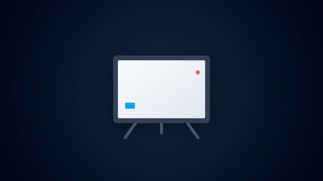 Whiteboard presentation easel icon isolated on dark blue background for office concept