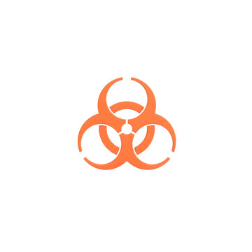 Orange biohazard symbol for safety warning