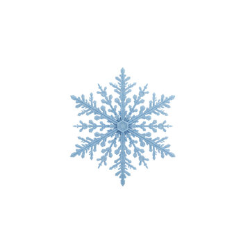 Detailed blue snowflake crystal winter symbol