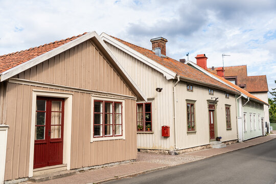 Traditional Wooden Houses in Hjo Old Town