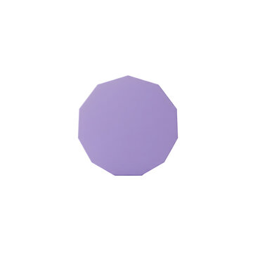Light purple decagon geometric polygon shape isolated