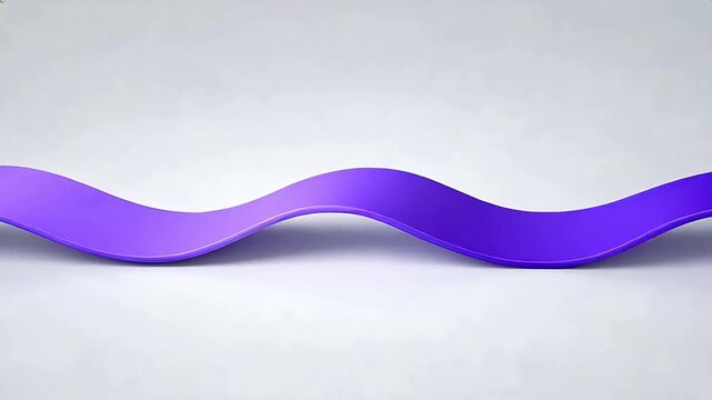 Abstract purple wavy ribbon on a light gray gradient background