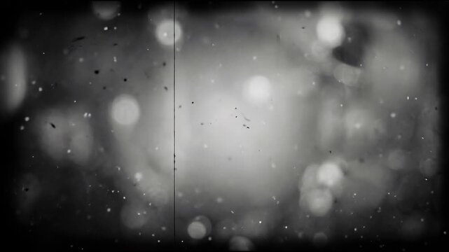 Retro projector blank film effect with heavy static noise with pure monochromatic grayscale palette, cinematic visual effect for modern creative desig