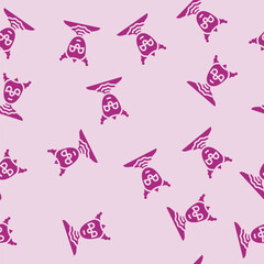 Obraz premium clown carnival show glyph vector seamless pattern. clown carnival show thin illustration