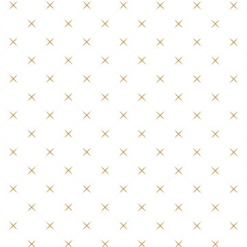 Abstract geometric pattern with squares, crosses, stripes, lines. Seamless vector background. White and gold ornament. Modern reticulated graphic design. vektor illustration