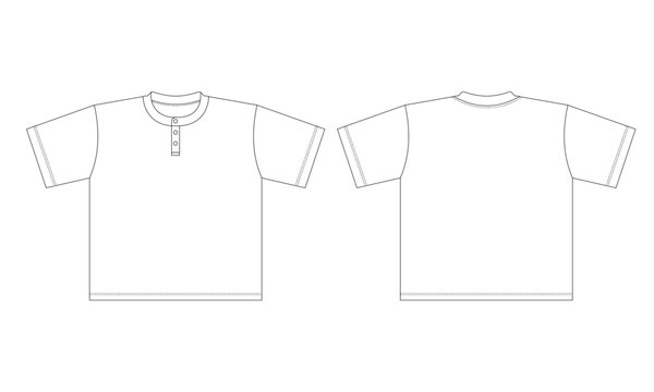 Henley T Shirt Front Back Fashion Mockup