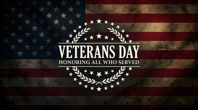 A patriotic veterans day background featuring a rustic american flag design to honor all military service members