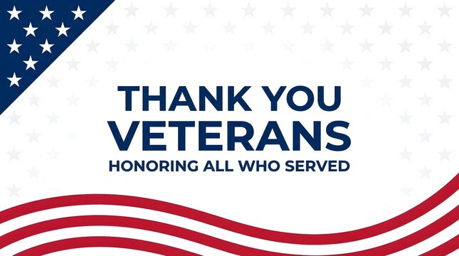 Patriotic thank you veterans background featuring american flag elements honoring all who served our great nation with pride