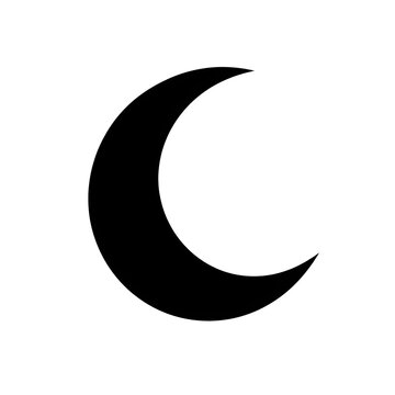 Crescent Moon Black Silhouette Vector Icon