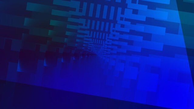 Abstract creative geometric shape on light and shade gradient blue background illustration.
