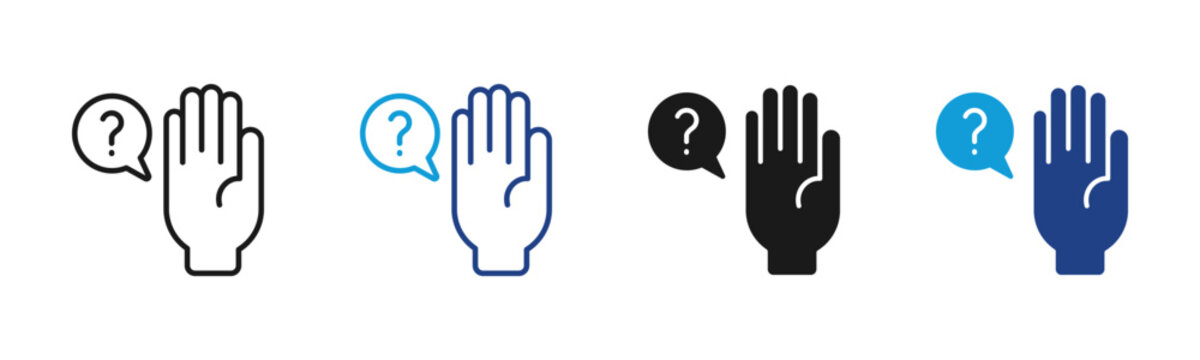Ask Permission Web icon with multiple style collection