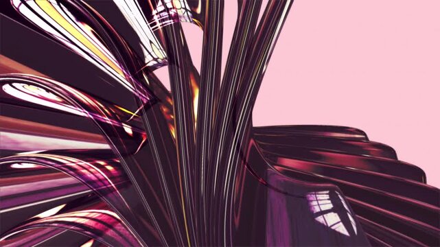 Futuristic Abstract Metallic Wave Background Animation with Pink and Purple Reflections