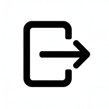 Logout Sign Black Vector Icon