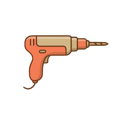 Orange and tan drill with brown drill bit © farida