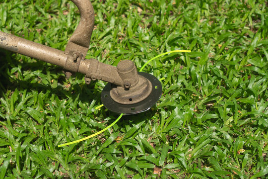 Walk behind string mower is generally safe to use near a concrete walkway and reduced risk of severe kinetic injuries.