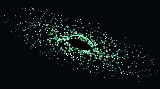 High-definition seamless cosmic energy vortex background loop featuring relativistic black hole accretion disk vortex loop with vibrant emeraldmatrix color aesthetic. Perfect for VJ visuals, concert 