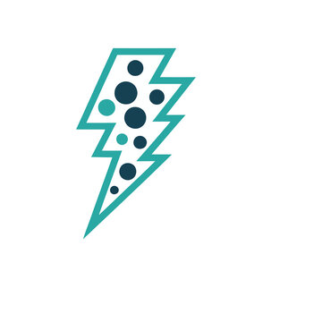 Lightning bolt with dots logo