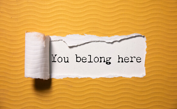 You belong here is shown using the text