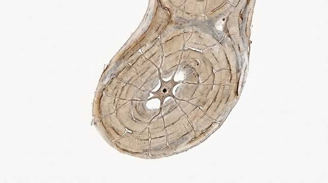 Detailed microscopic cross section of a single bone osteon with bone tissue compact bone haversian system osseous tissue