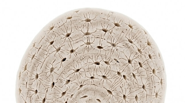 Microscopic view of human compact bone cross section showing osteon structures with bone tissue osteon structure human biology