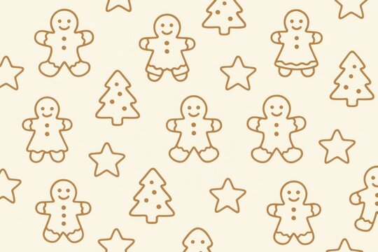 Festive gingerbread pattern illustration background