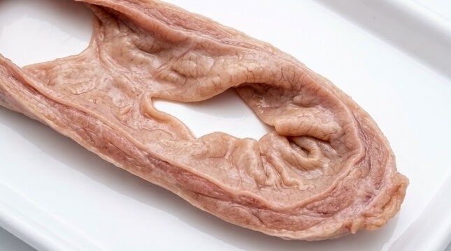 Anatomical model of a section of the human ureter showing internal muscular structure with medical model anatomy model internal