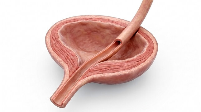 Cross section view of human bladder and ureter anatomy with urinary tract urinary system internal organs medical anatomy