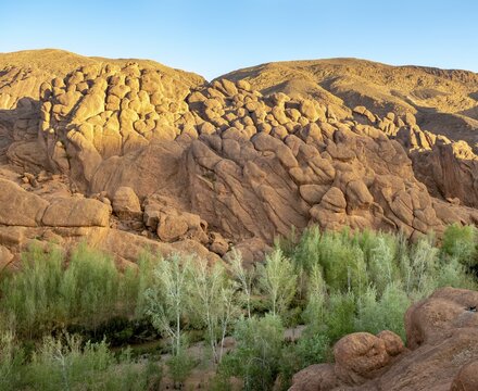 Pattes Des Singes Rock Formation, Red Sandstone Rock, Gorges du Dades, Dades Gorge, Tamellalt, Morocco