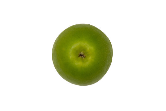 Fresh green granny smith apple on transparent background