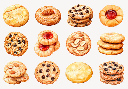 Assorted Delicious Cookies Variety Element Set