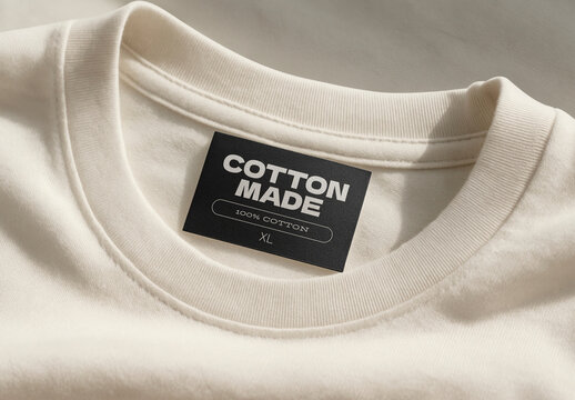 Cotton Shirt Label Mockup Closeup PSD