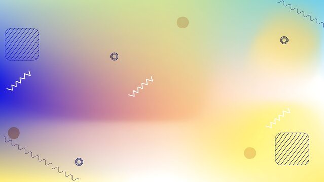 Gradient abstract background with geometric shapes and wavy lines