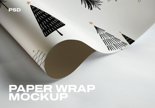 Festive Paper Wrap Mockup PSD