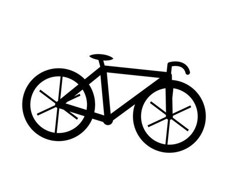 Black Bicycle Vector Clip Art Illustration