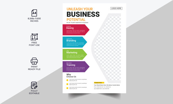 flyer. newest trendy creative corporate multipurpose minimal official business advertising magazine poster flyer with creative corporate trendy geometric shape template print design