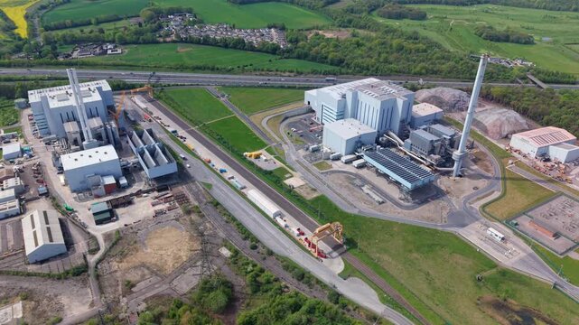 Dual Energy Recovery Facilities and Waste Plants Ferrybridge Drone View