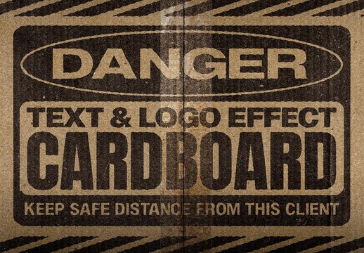 Cardboard Text Logo Text Effect For Poster And Branding Design
