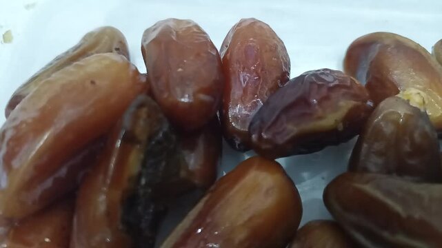 Close-up video of dates fruit