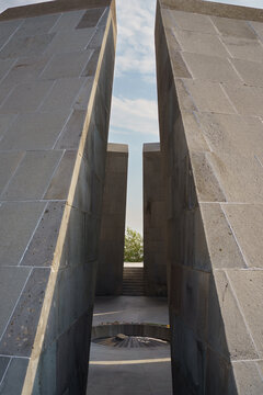 Abstract Geometric Passage in Modern Concrete Architecture