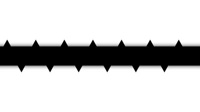 Minimal black geometric waveform with repeating triangular peaks on a clean white background. Abstract rhythmic pattern suitable for modern motion graphics, transitions, and digital design. 4k video