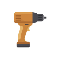 Orange and gray cordless drill illustration © fitri
